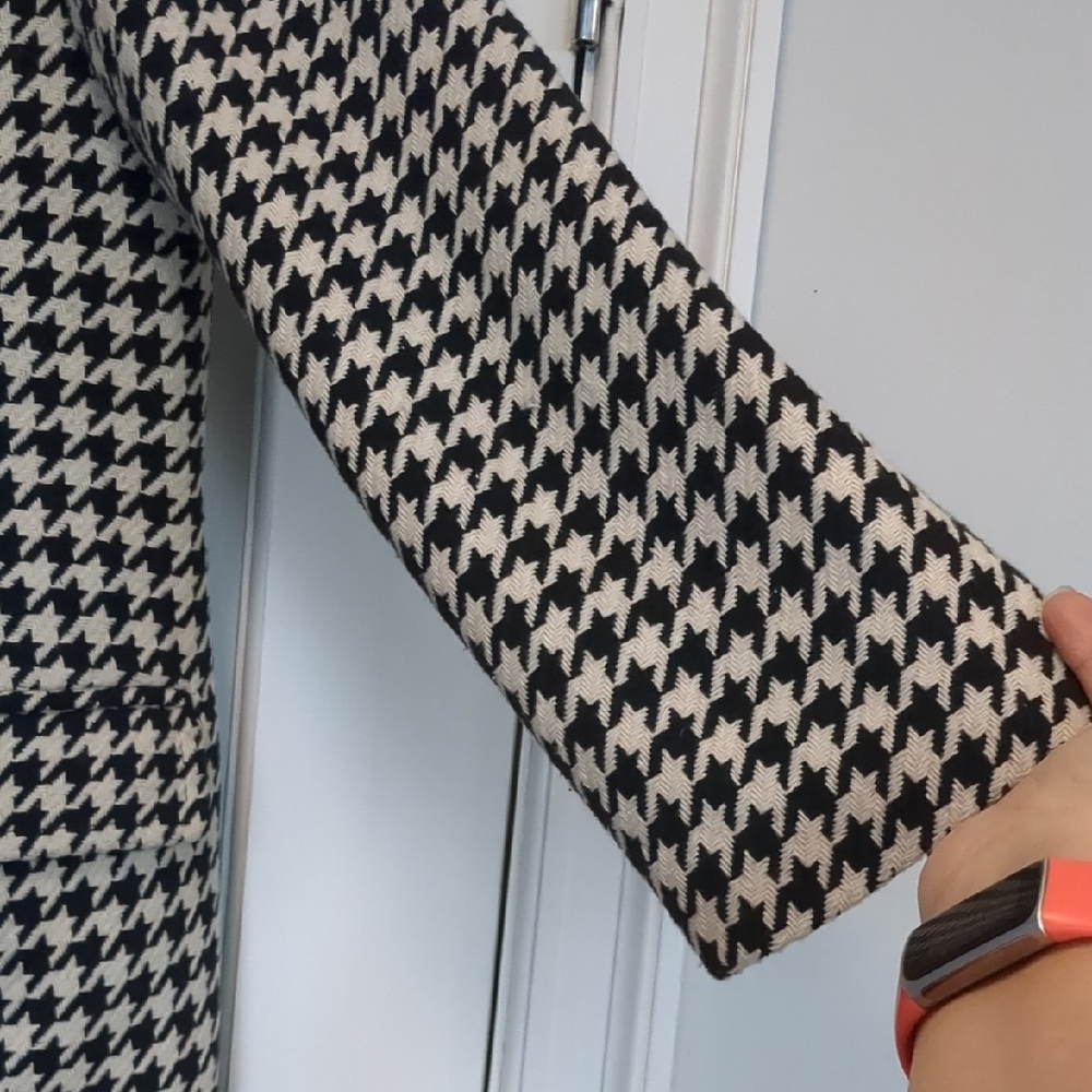 Ann Taylor Black and White Houndstooth Jacket Sz XL - Picture 6 of 10